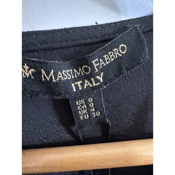 Massimo Fabbro Italy NWT Black Romper V-Neck Bell Sleeve Pockets - Picture 2 of 10